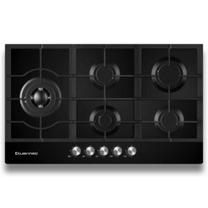 Gas Cooktop 90cm Kleenmaid GCTK9012 Black Glass
