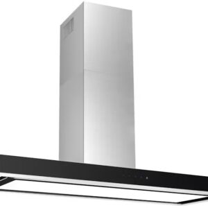 Canopy Rangehood 120cm Glem Gas 120cm Square Profile Off Board Canopy Rangehood with Shadow Proof Lightning GQA120TBLED