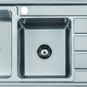 Sink Hafele Squareline, Squareline plus 1 & 3/4 bowl with drainer RH drainer, capacity: 1 x 25L bowl and 1 x 17L bowl