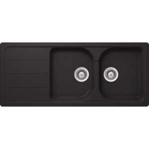 Sink Hafele Quartz Double Bowl with Drainer Onyx Art.570.99.240 LH Only
