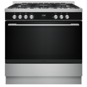 90cm Technika 10 Function Dual Fuel Freestanding Cooker Black Glass + Stainless Steel TFS9010DFX