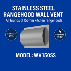 150mm Stainless Steel Rangehood Wall Vent. WV-150SS: