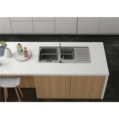 Sink Franke BELL Inset SinkDouble Bowl Sink with Drainer Overall 1080mm Width - Image 2