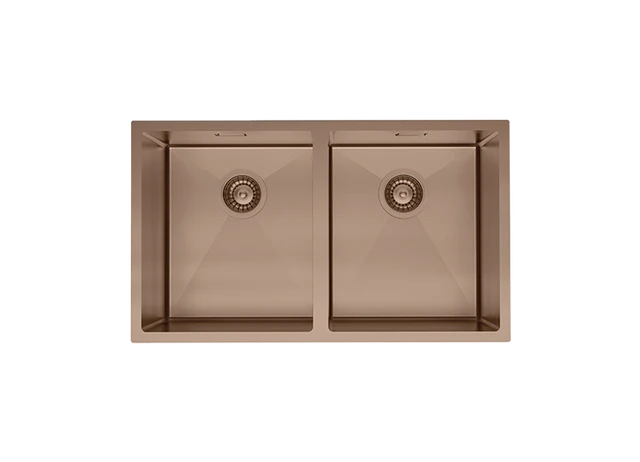 Sink Belling 340mm Double Bowl Sink in Gun/Light Gold/Rose Gold - Image 3