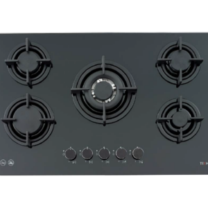 Gas Cooktop 90cm Technika Black Glass Gas Cooktop H950STBGFPRO